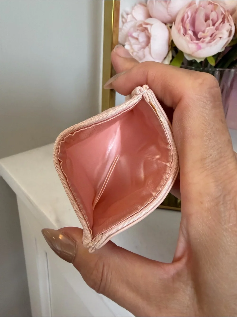 Blush Pink made for Armani GWP double mirror compact and carry case